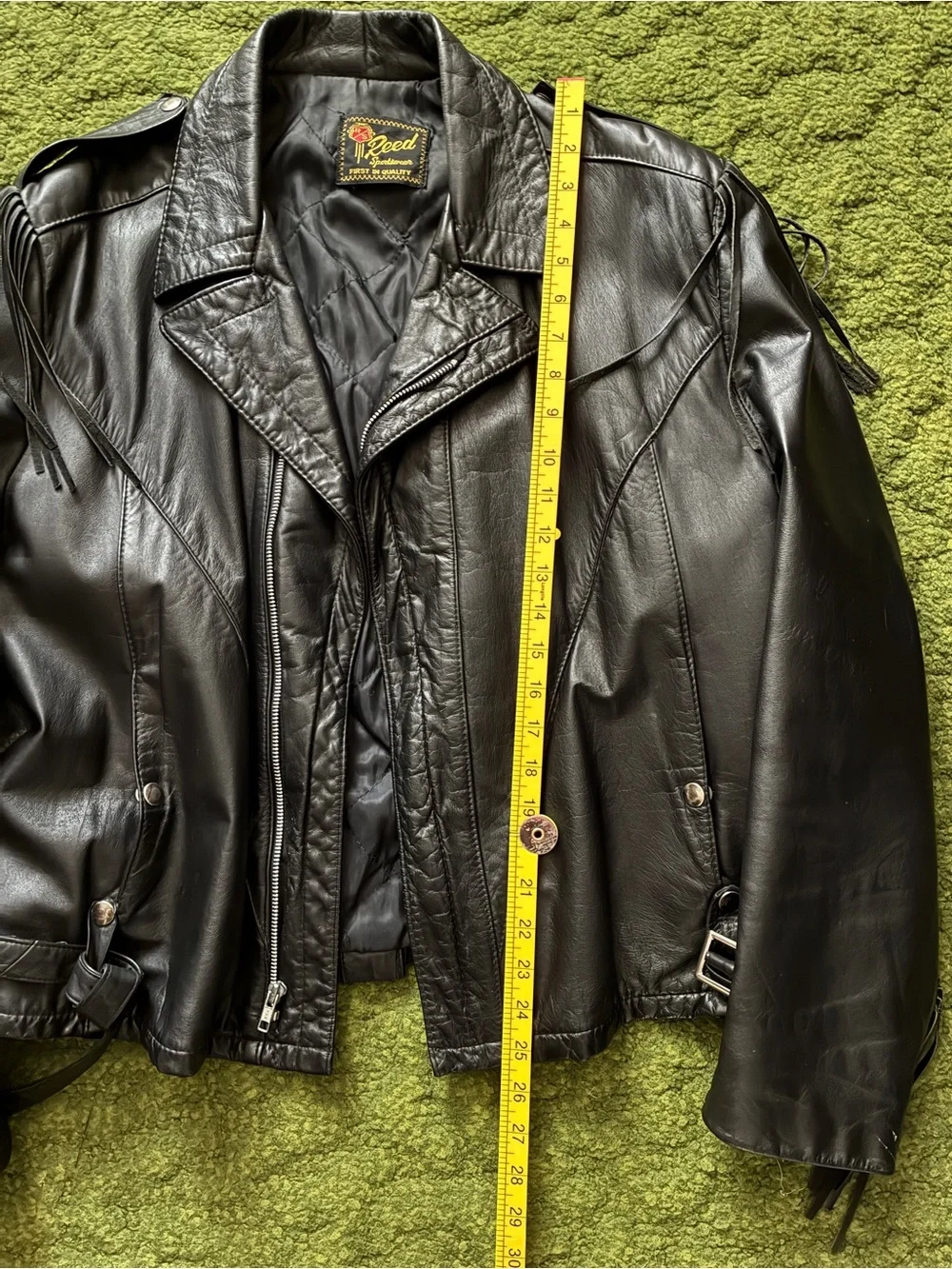 Vintage Reed Sportswear Fringe Leather Jacket with Conchos